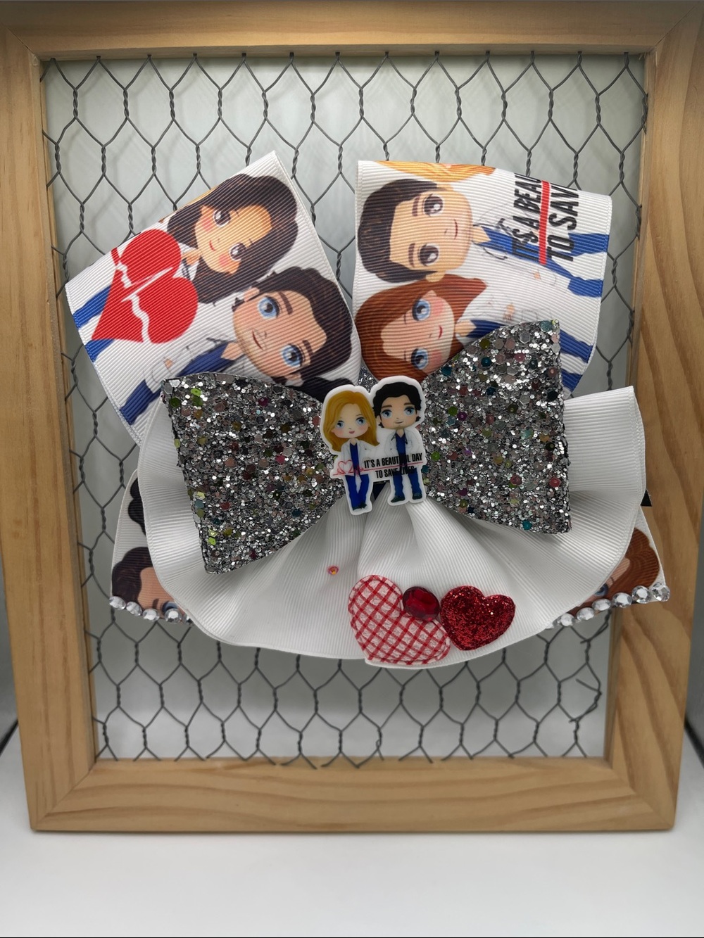 Handmade Grey's Anatomy Inspired Fan Art Hair Bow